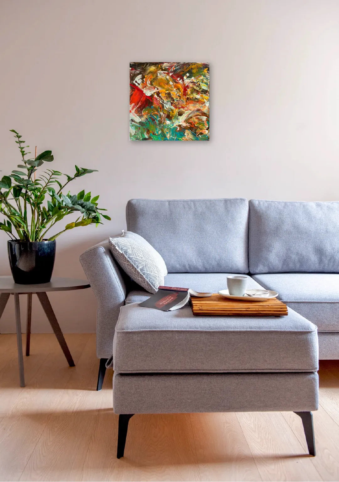 “破裂するオレンジと赤”